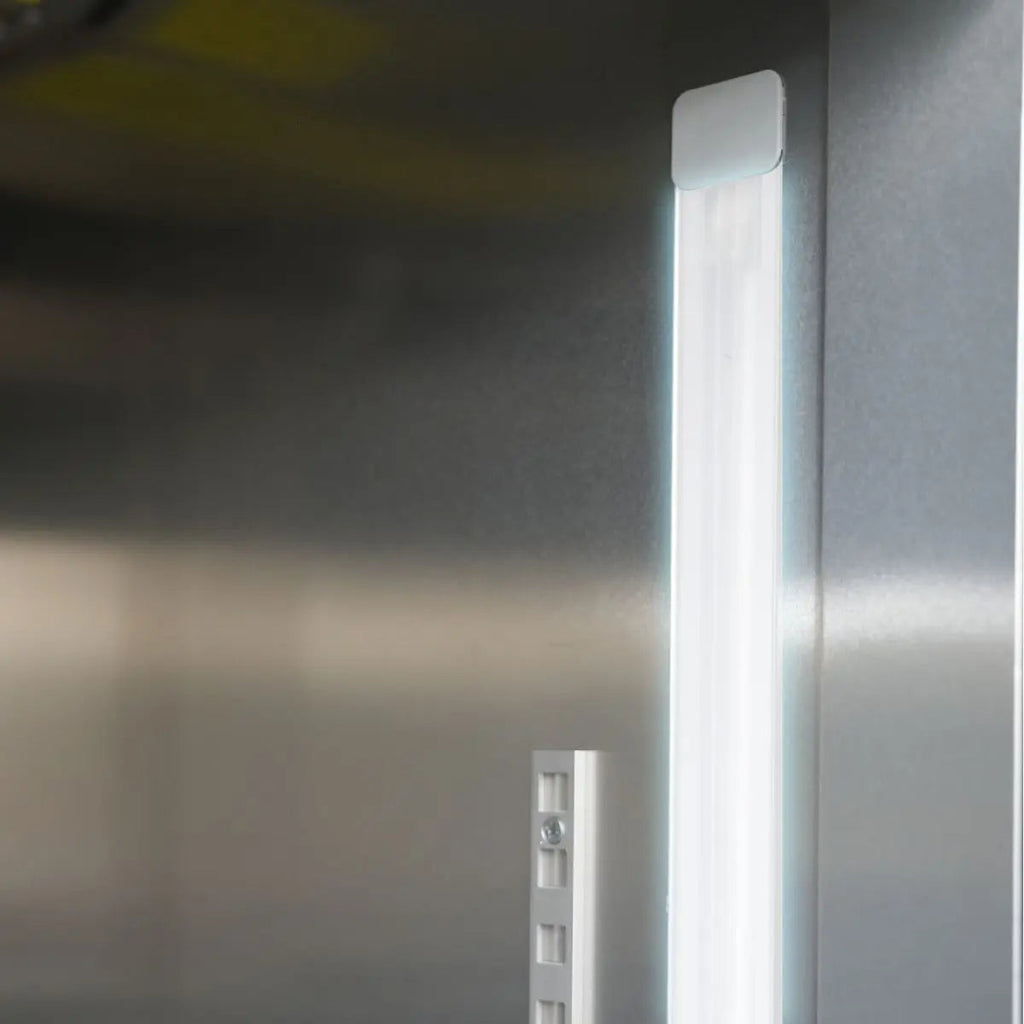 23 Cu.ft Commercial Display Refrigerator, Single Glass Door, Stainless Steel, LED Lighting, DOBA-FZS27