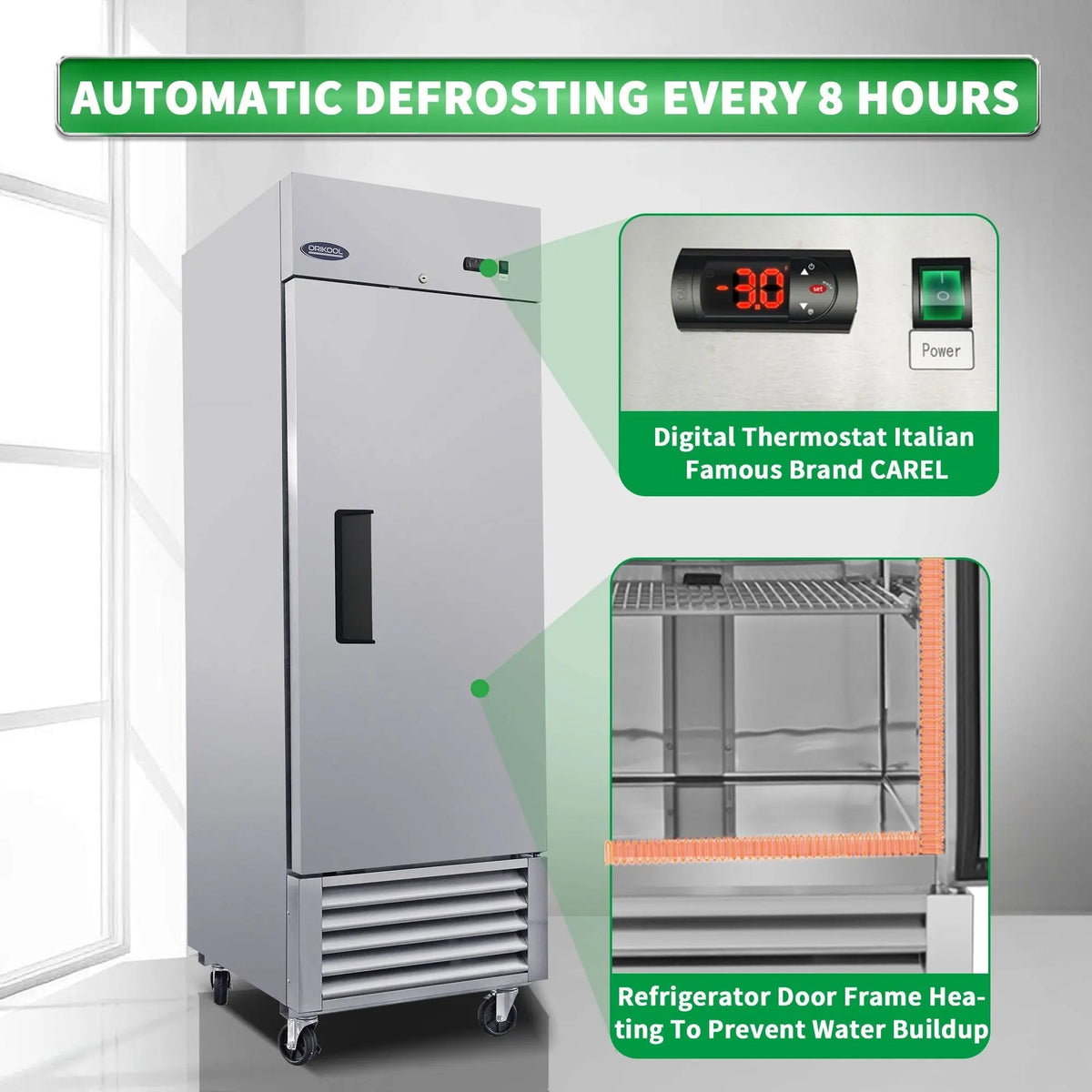 23 Cu.ft Commercial Freezer, 27" Width, 1 Door, Stainless Steel ETL Approved, Upright Storage, DOBA-FZ27