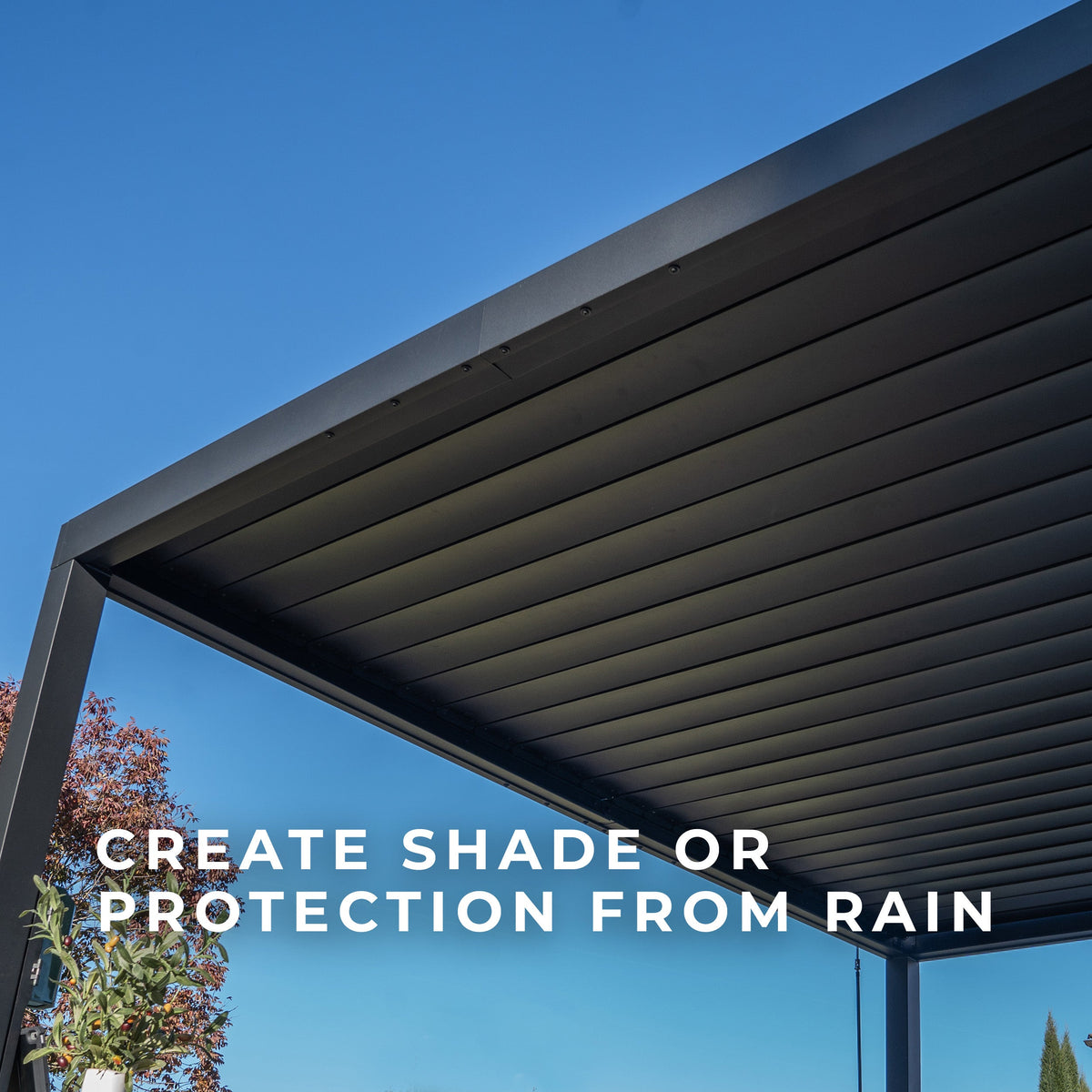 20x10 Sarasota Steel Louvered Pergola
