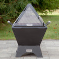 Iron Embers 24" Modern Cube Fire Pit Package with Spark Screen (Single Door)