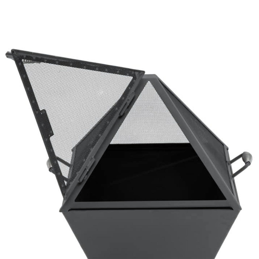 Iron Embers 24" Modern Cube Fire Pit Package with Spark Screen (Single Door)