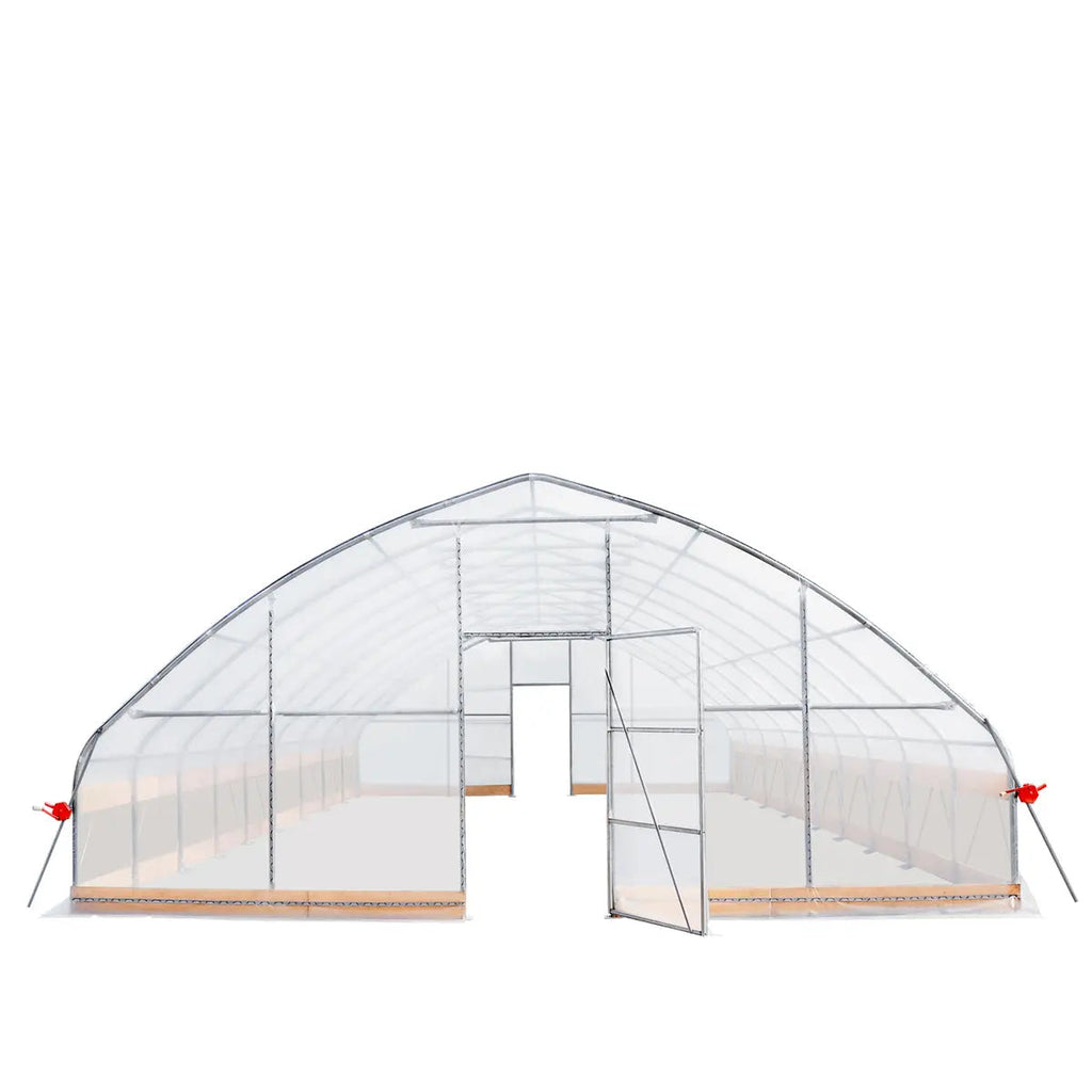 25' x 40' Tunnel Greenhouse Grow Tent w/6 Mil Clear EVA Plastic Film, Cold Frame, Hand Crank Roll-Up Sides, Peak Ceiling Roof, TMG-GH2540-V2(Previously GH2540)