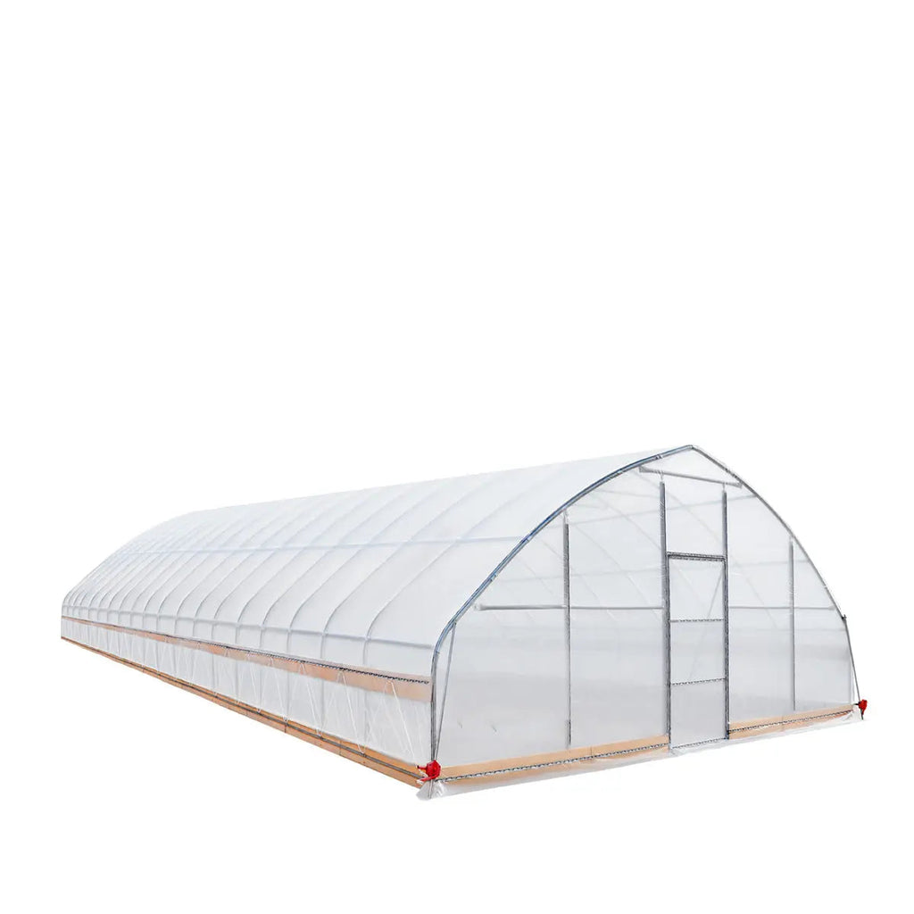 25' x 80' Tunnel Greenhouse Grow Tent w/6 Mil Clear EVA Plastic Film, Cold Frame, Hand Crank Roll-Up Sides, Peak Ceiling Roof, TMG-GH2580 (Discontinued – No Longer Available)