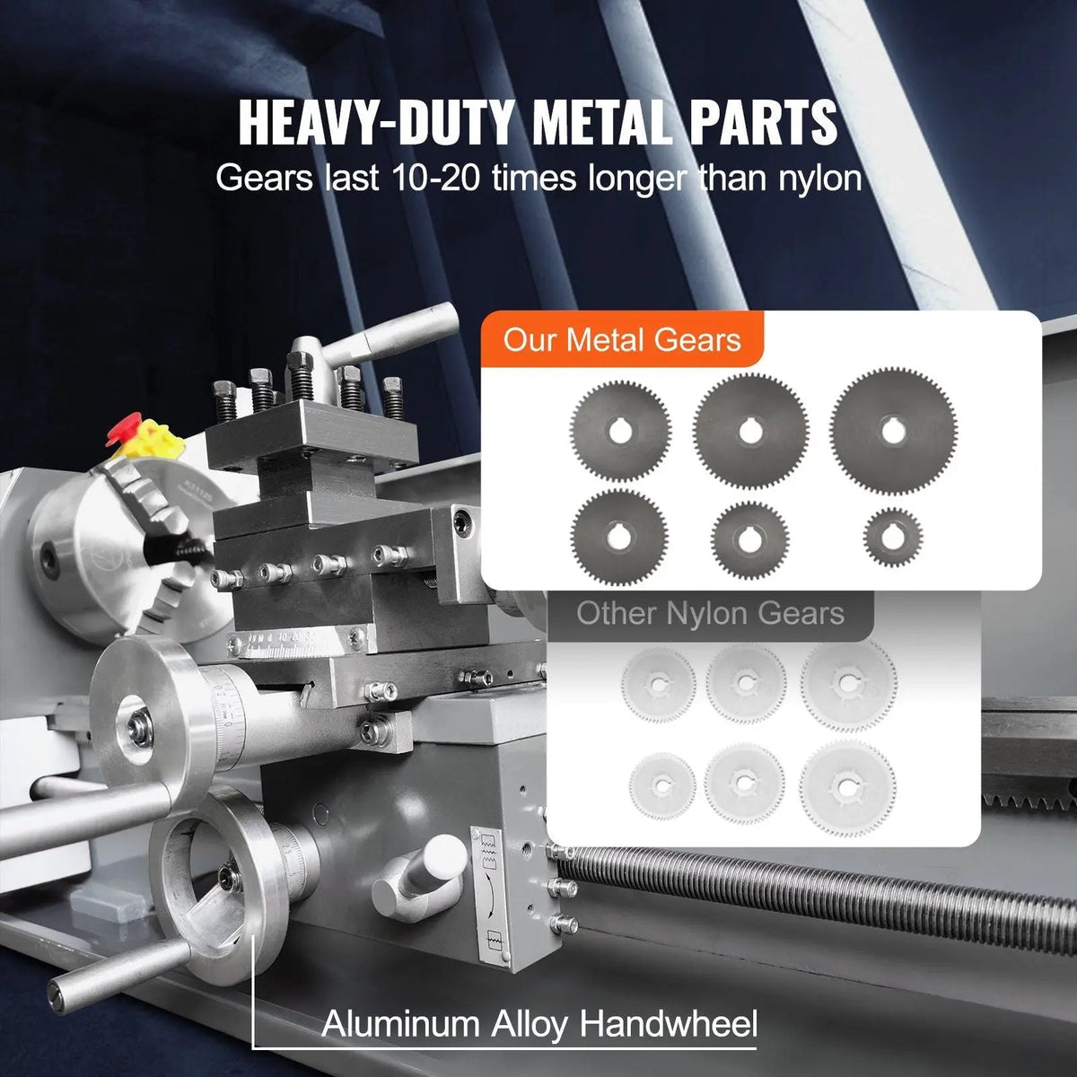 2500 RPM Metal Lathe Machine, Variable Speed Control, Durable Build, Precision Crafting Tool, DOBA-ML2500