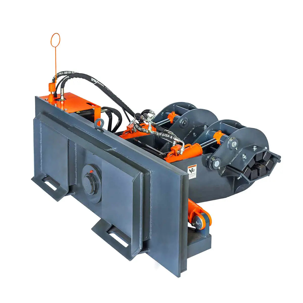 2500-lb Skid Steer Pole Setter, 45' Pole Capacity, 0°-100° Claw Rotation, Jaw Claw Opening 4" to 20", TMG-SPS46