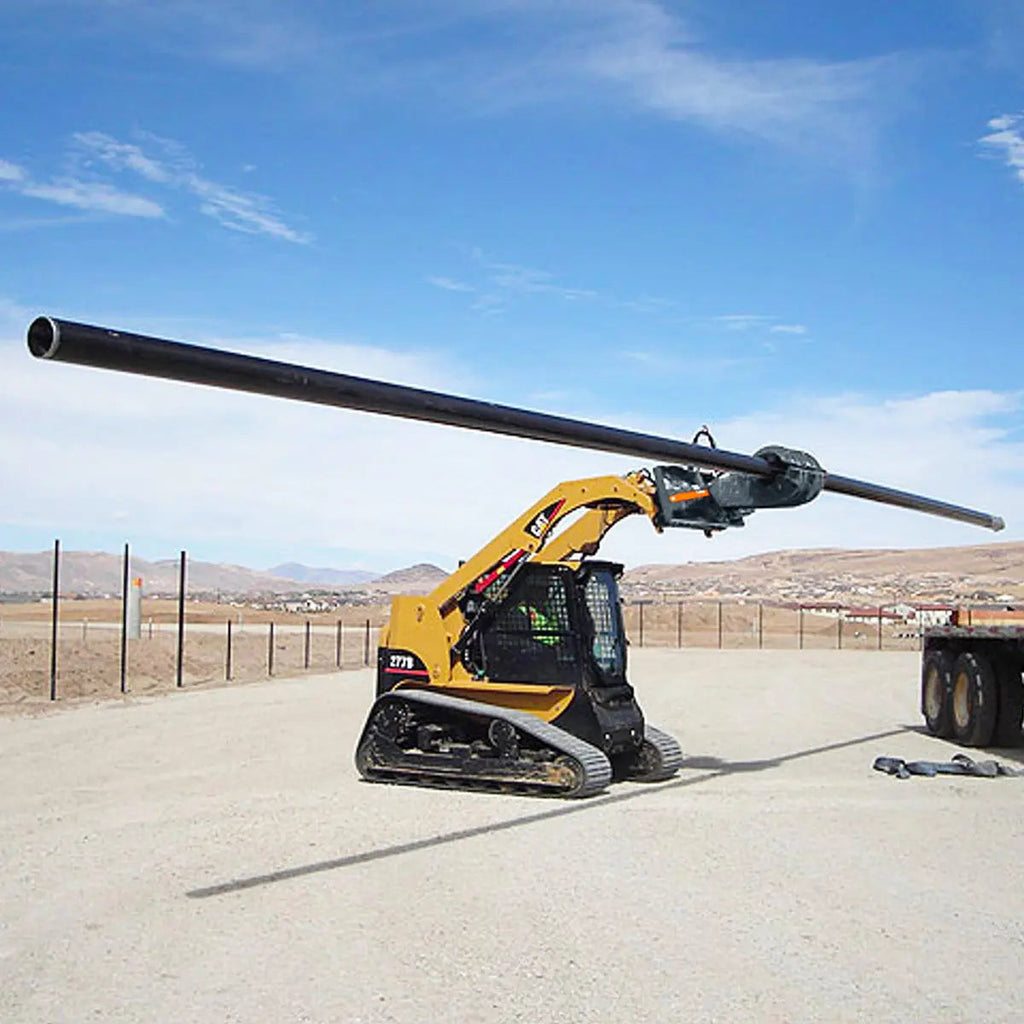 2500-lb Skid Steer Pole Setter, 45' Pole Capacity, 0°-100° Claw Rotation, Jaw Claw Opening 4" to 20", TMG-SPS46