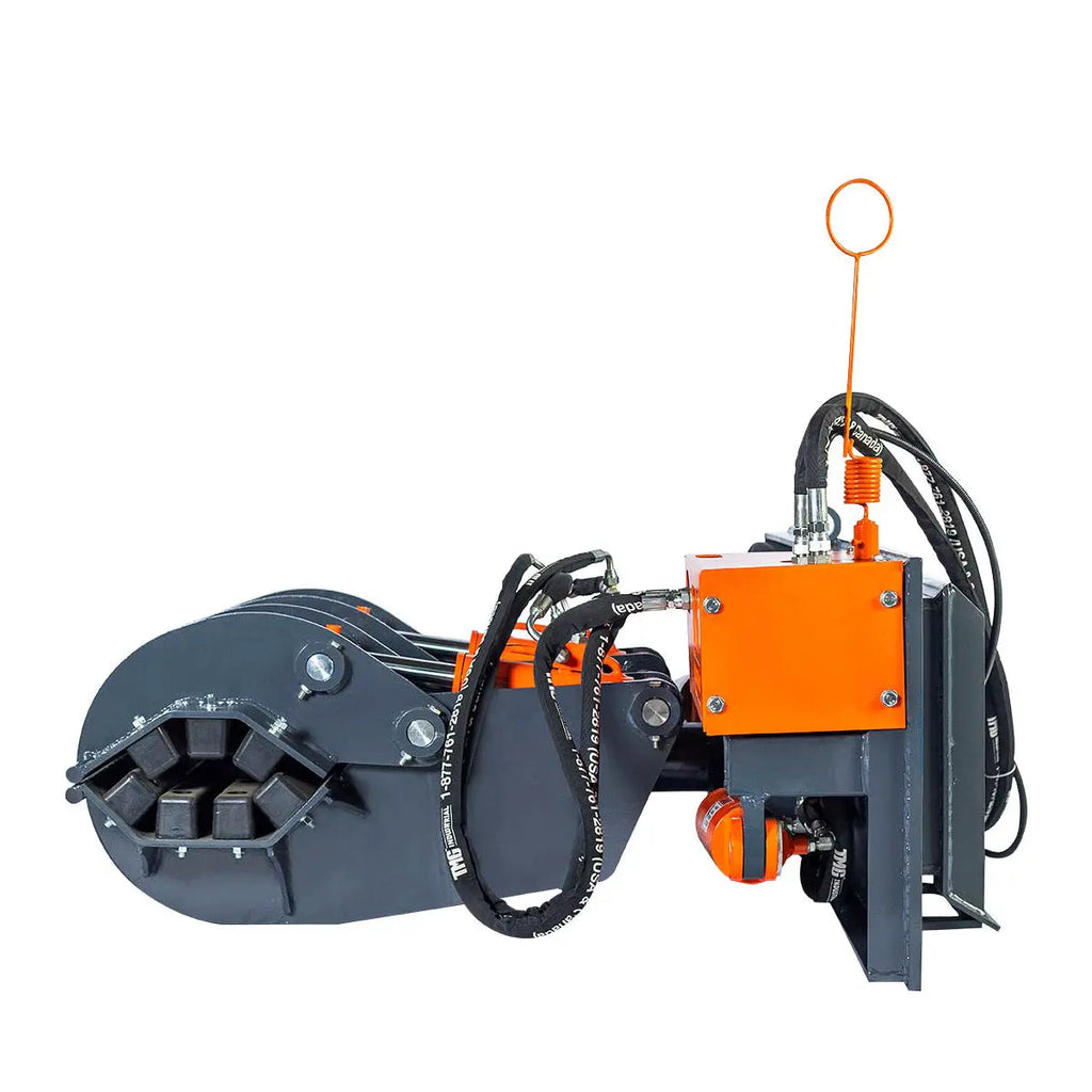 2500-lb Skid Steer Pole Setter, 45' Pole Capacity, 0°-100° Claw Rotation, Jaw Claw Opening 4" to 20", TMG-SPS46