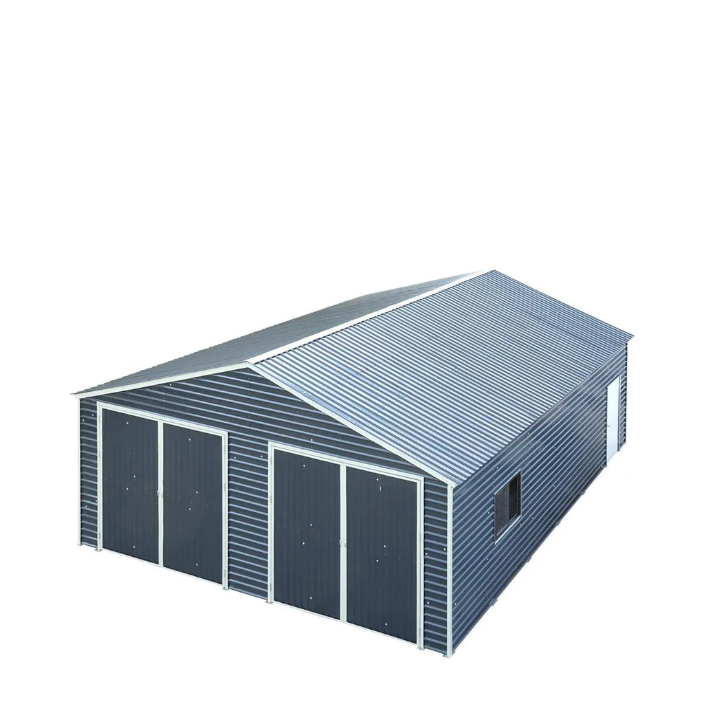 26' x 30' Metal Garage Shed, 9' High Double Front Doors, 14' Peak, 780 Sq-Ft TMG-MS2630