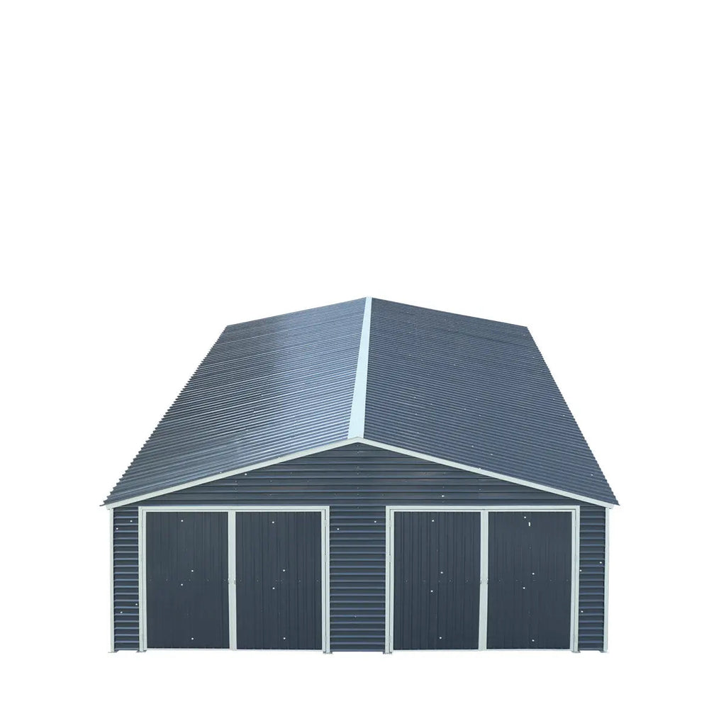 26' x 30' Metal Garage Shed, 9' High Double Front Doors, 14' Peak, 780 Sq-Ft TMG-MS2630