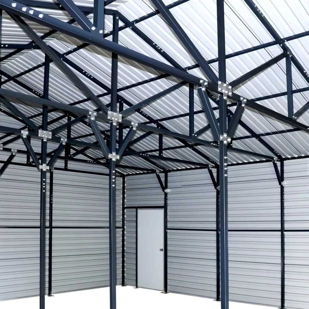 26' x 40' Metal Garage Shed, 9' High Double Front Doors, 14' Peak, 1040 Sq-Ft TMG-MS2640