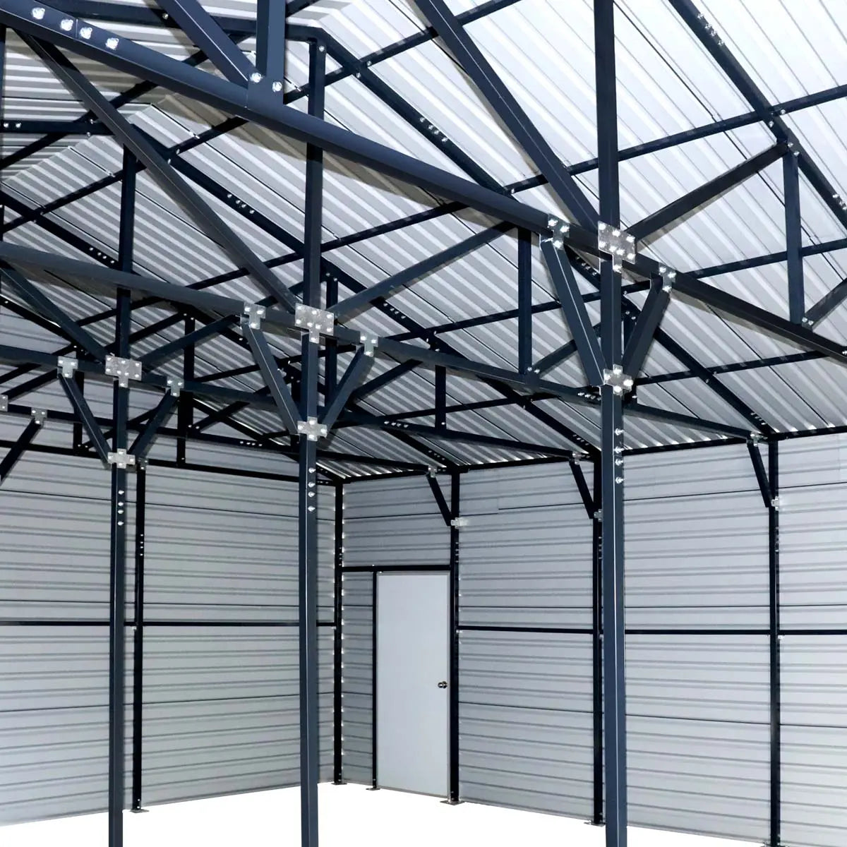 26' x 40' Metal Garage Shed, 9' High Double Front Doors, 14' Peak, 1040 Sq-Ft TMG-MS2640