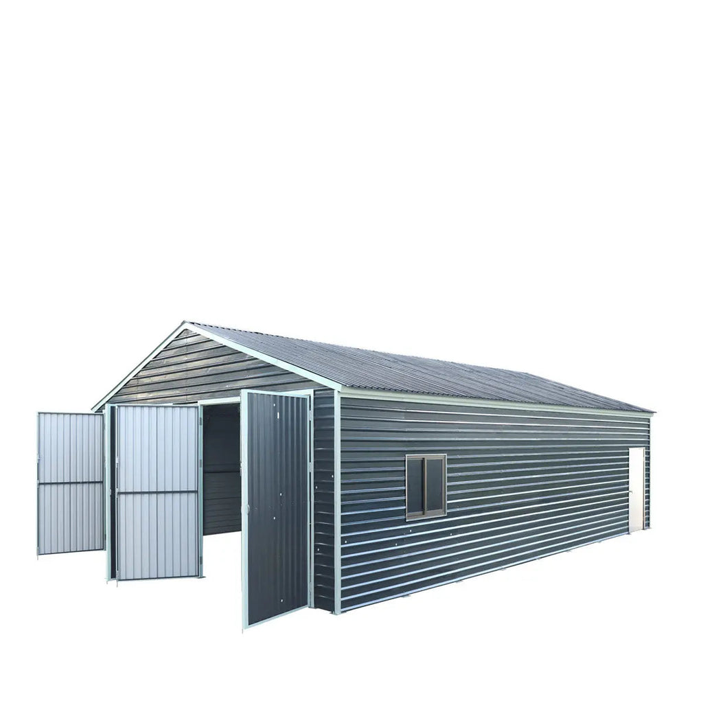 26' x 40' Metal Garage Shed, 9' High Double Front Doors, 14' Peak, 1040 Sq-Ft TMG-MS2640