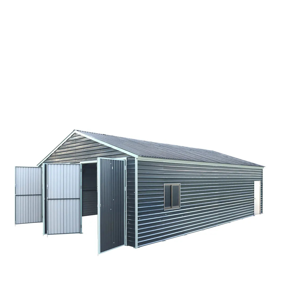 26' x 40' Metal Garage Shed, 9' High Double Front Doors, 14' Peak, 1040 Sq-Ft TMG-MS2640