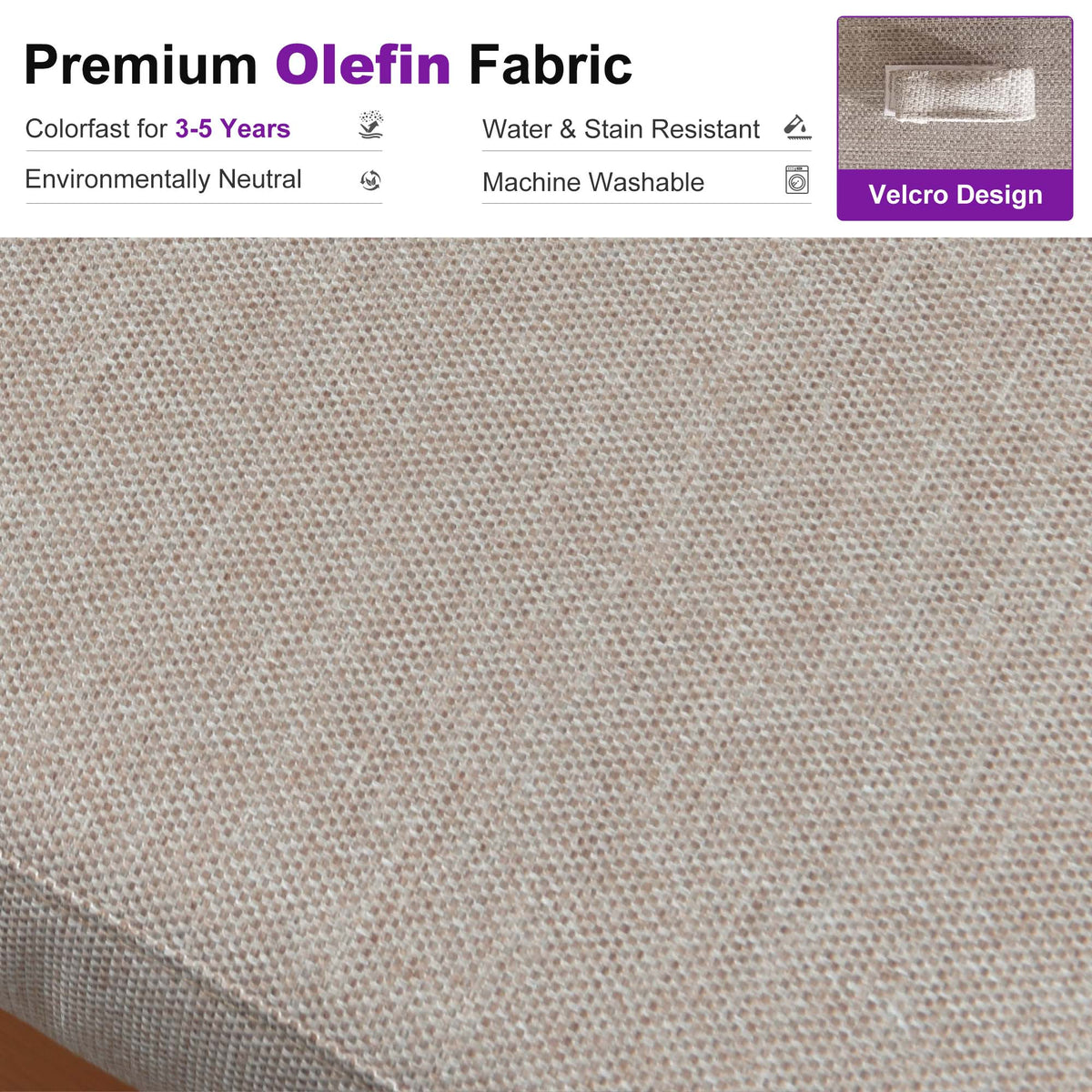 PURPLE LEAF Sicilia Classical Modular Outdoor Sectional with Oatmeal Greige Cushions Flexible Layout for Commercial Spaces