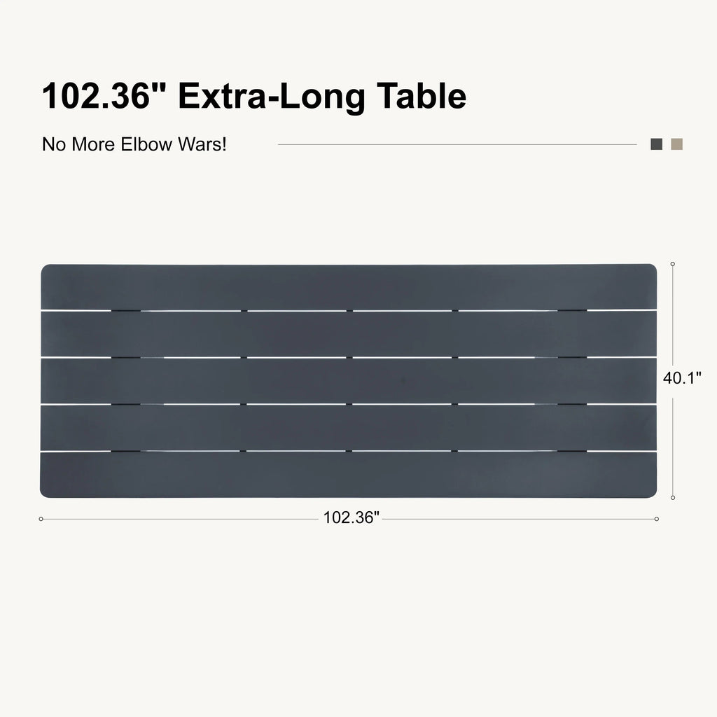 PURPLE LEAF Sanori Outdoor Dining Set Weather-Resistant Aluminum Table and Chairs Set with Backrest Pillow and Olefin Cushions for Deck