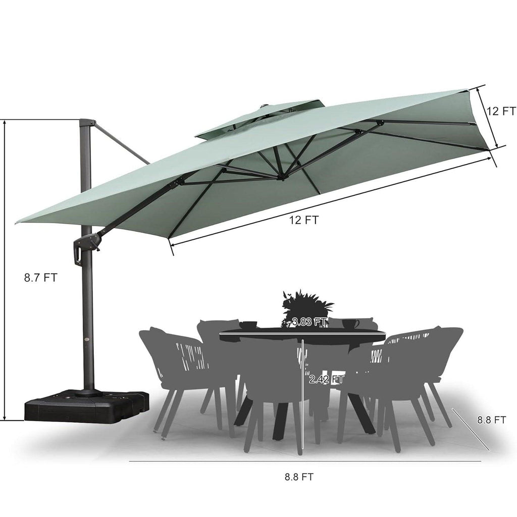 PURPLE LEAF Eco-friendly Fade Resistant Patio Umbrella High Quality Cantilever Umbrella