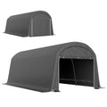 10' x 20' Portable Shed with Roll-up Zipper Door, Dark Grey