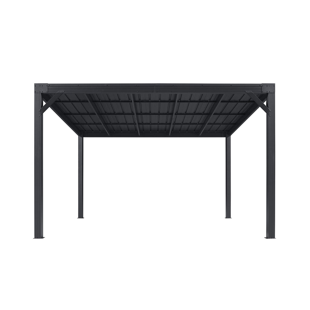 PURPLE LEAF Premium Wall-Mounted Lean to Gazebo with Galvanized Steel Roof for Outdoor Living