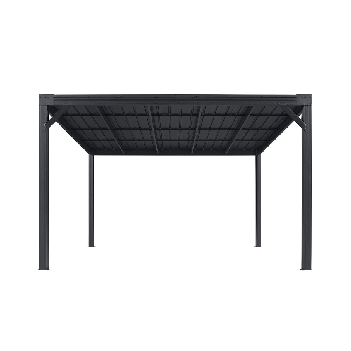 PURPLE LEAF Premium Wall-Mounted Lean to Gazebo with Galvanized Steel Roof for Outdoor Living