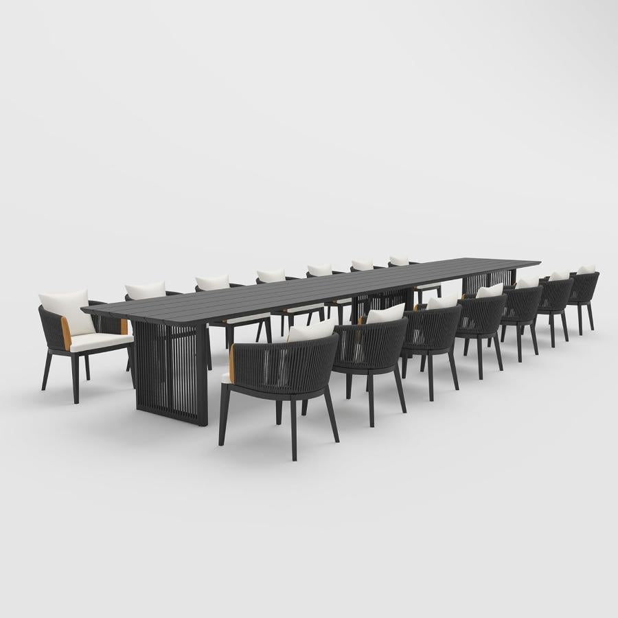 PURPLE LEAF Hailar Outdoor Dining Set for Family, Aluminum Outdoor Patio Table and Chairs Set with Olefin Cushions, Patio Furniture Set for Garden or Deck