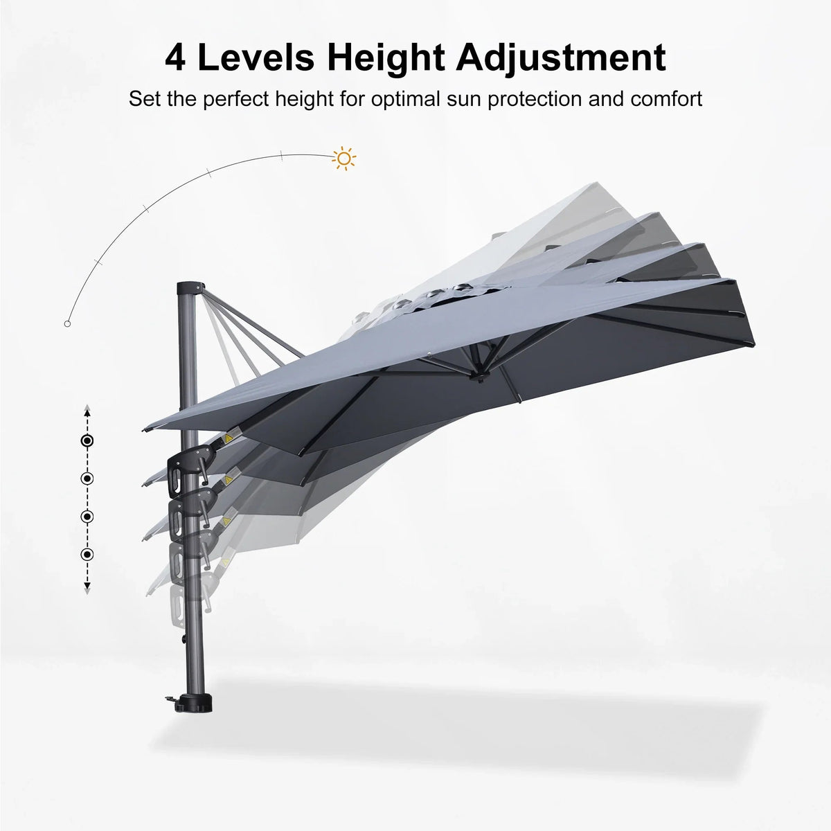 PURPLE LEAF Pool Umbrella Outdoor Cantilever Umbrella with In-ground Base
