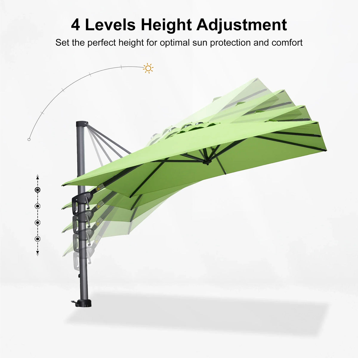 PURPLE LEAF Pool Umbrella Outdoor Cantilever Umbrella with In-ground Base