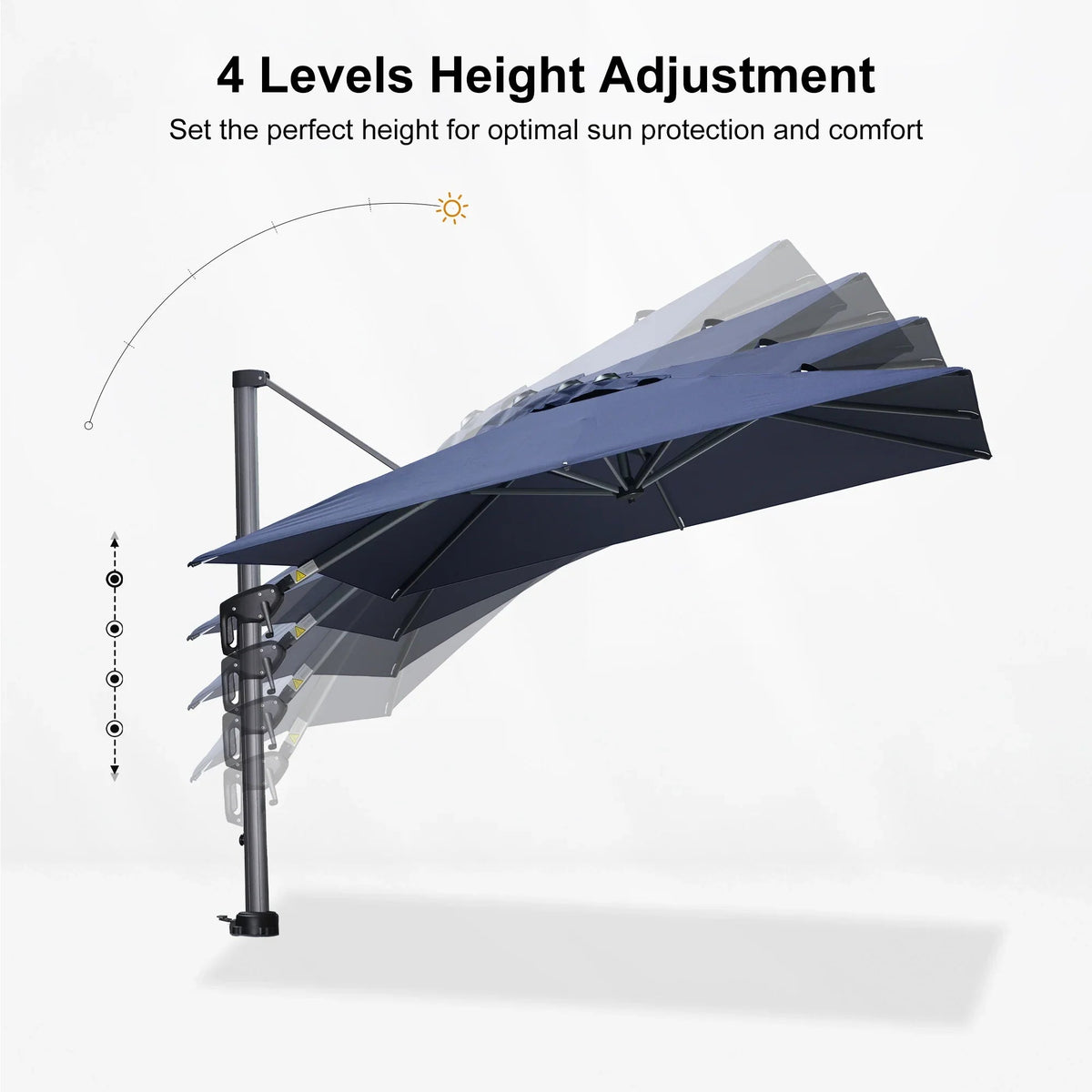 PURPLE LEAF Pool Umbrella Outdoor Cantilever Umbrella with In-ground Base
