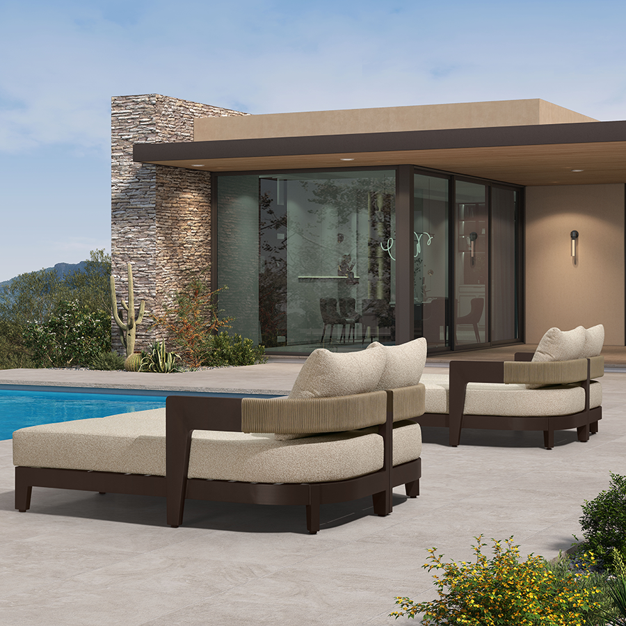 PURPLE LEAF Outdoor daybed Wider Chaise Lounge with Cushion and Pillow