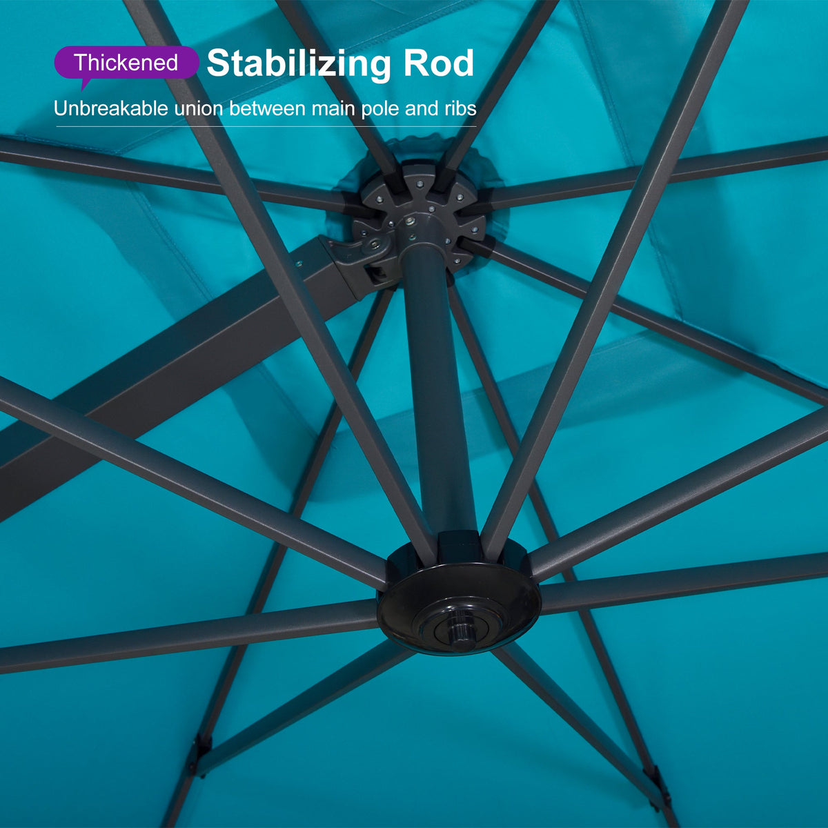 PURPLE LEAF Heavy Duty Cantilever Patio Umbrella Extra Large Outdoor Umbrella for Yard, Garden, Pool