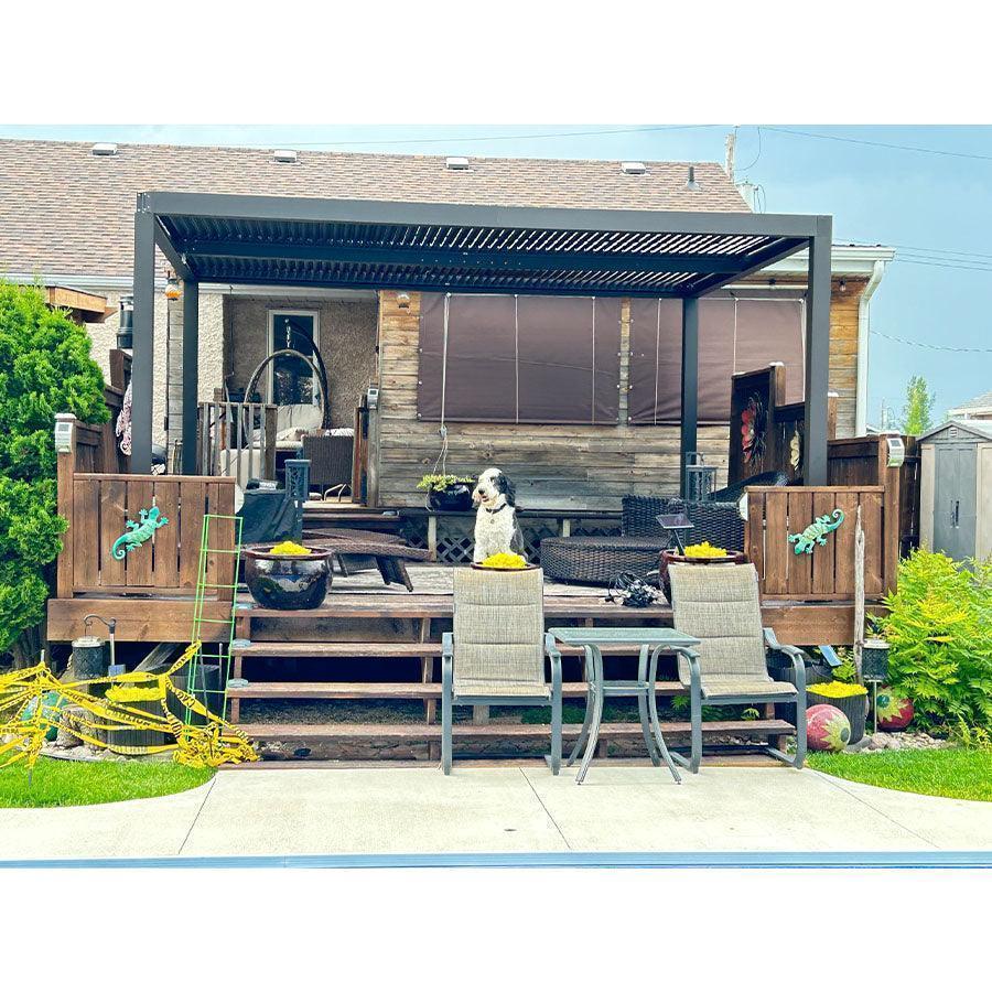PURPLE LEAF Athena Louvered Pergola Outdoor Aluminum Pergola with Adjustable Roof for Deck Backyard Garden Hardtop Gazebo