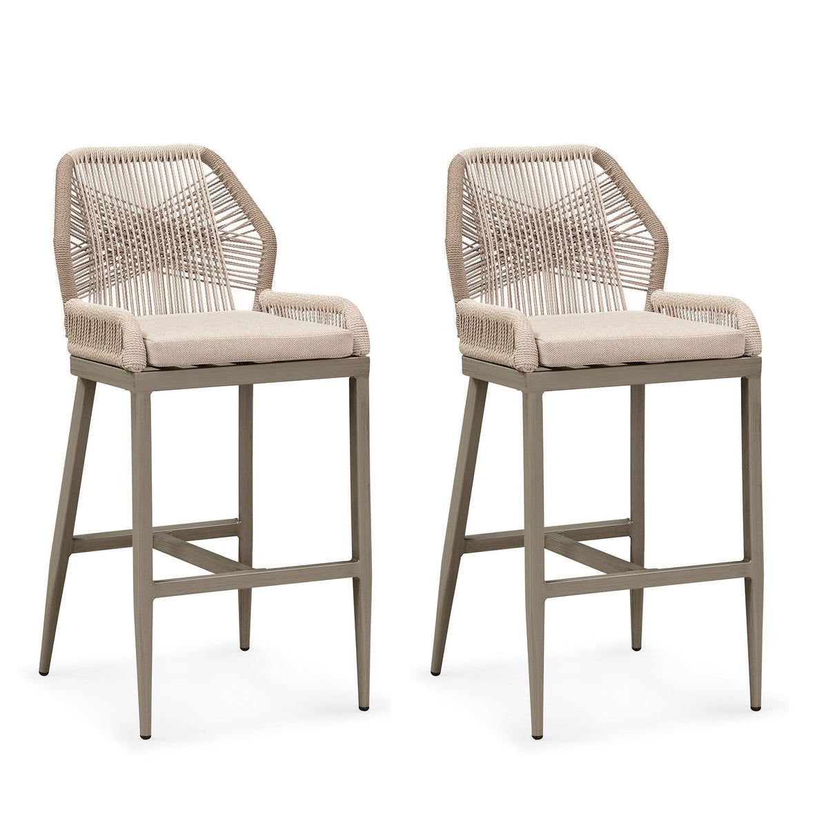 PURPLE LEAF Outdoor Bar Stool Set of 6, Wicker Chairs Bar Chairs with Cushion, All-Weather Patio Furniture kitchen stools