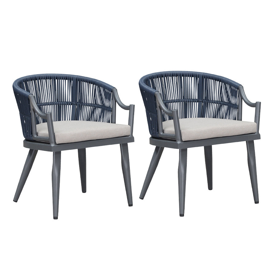 PURPLE LEAF Outdoor Dining Set All Weather Wicker Patio Dining Set with Rectangular Aluminum Table and Modern Armrest Dining Chairs for Garden Deck Backyard Kitchen