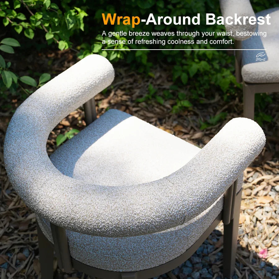 PURPLE LEAF Provence Outdoor Bar Stools Set of 2 Modern Olefin Upholstered Barstools with Back and Armrest Bar Chairs for Garden Kitchen Island