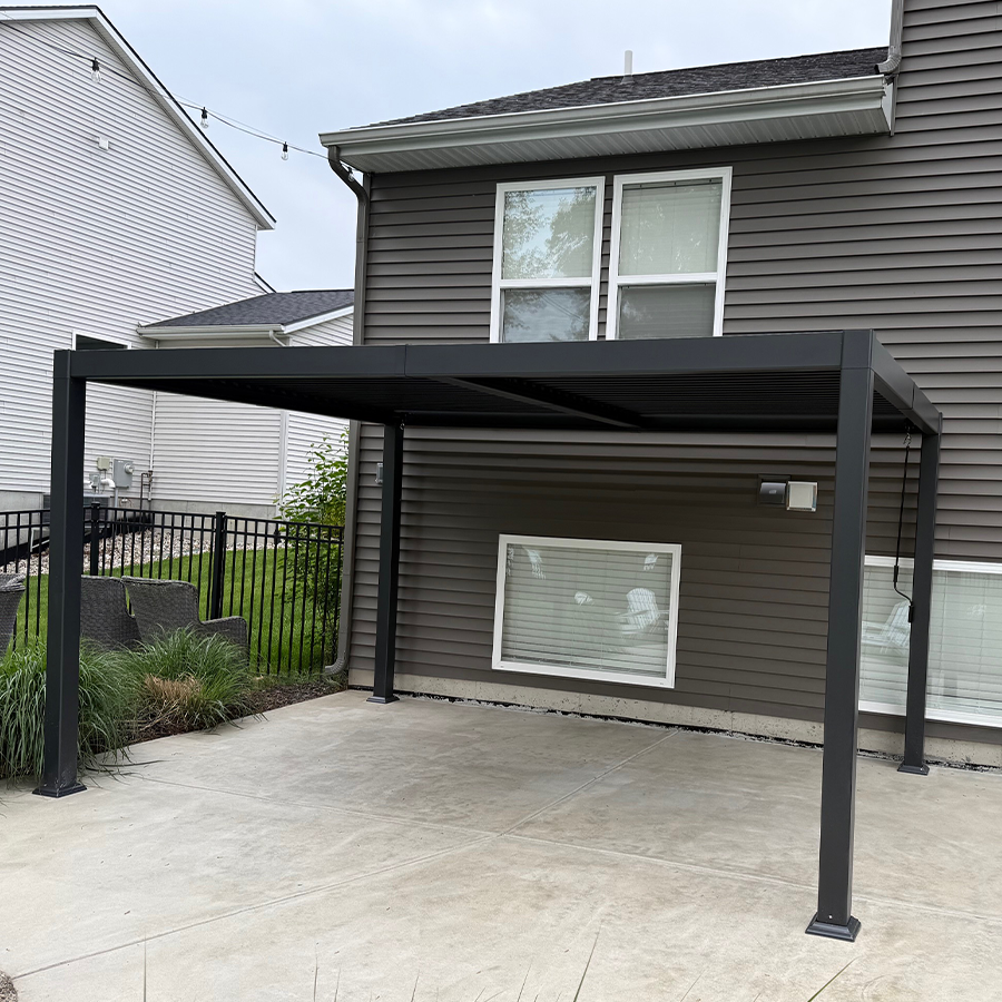 PURPLE LEAF Caesar Louvered Pergola Outdoor Adjustable Roof Modern Patio Aluminum Pergola for Deck Backyard Garden Hardtop Gazebo Bronze