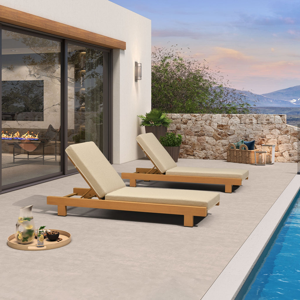 PURPLE LEAF Outdoor Standard Daybed for Patio,  Poolside Chaise Lounge Bed with Cushion, Olefin Blend Fabric, Aluminum Frame Sunbed for Deck and Backyard