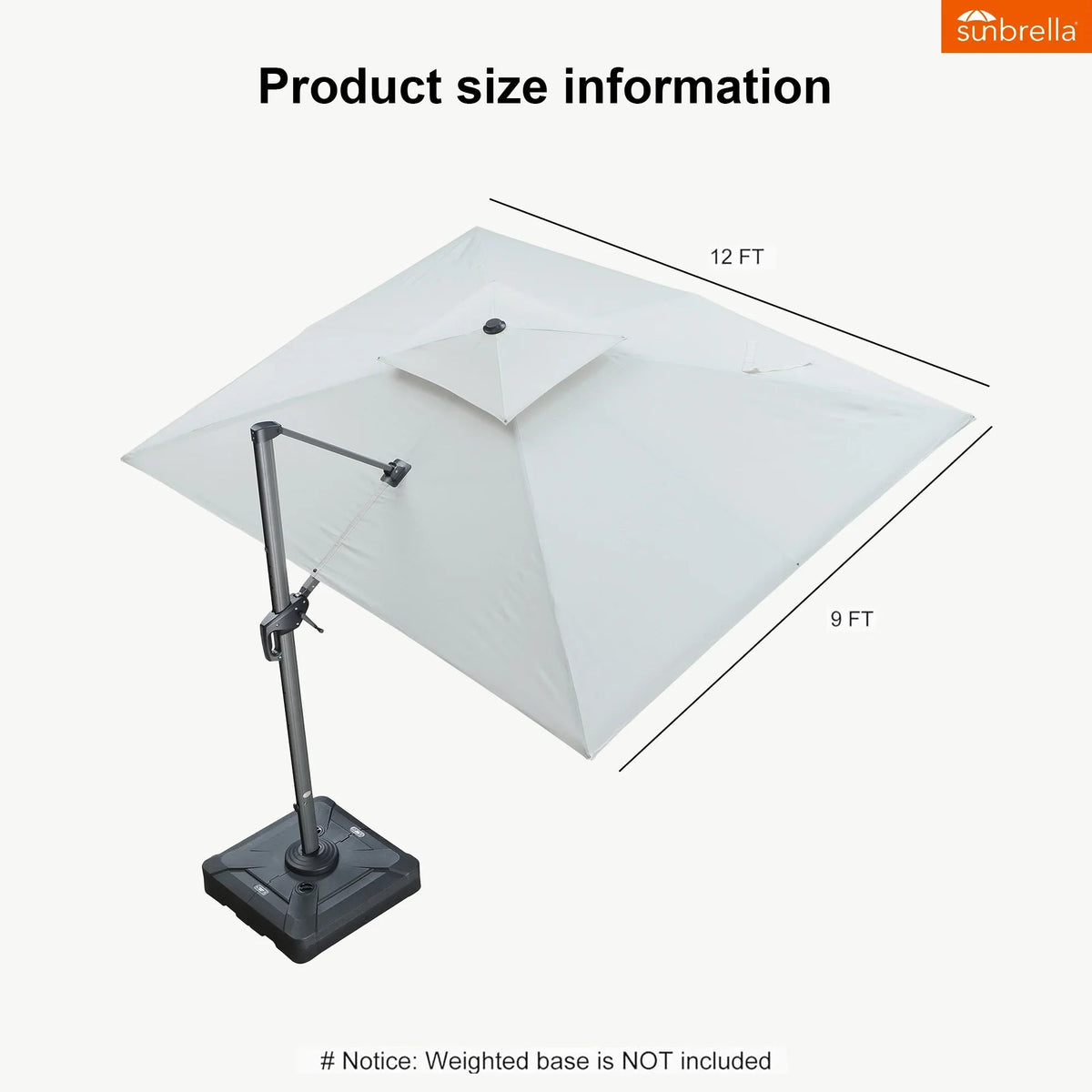 PURPLE LEAF SUNBRELLA Cantilever Umbrella Grey Aluminum Patio Umbrella