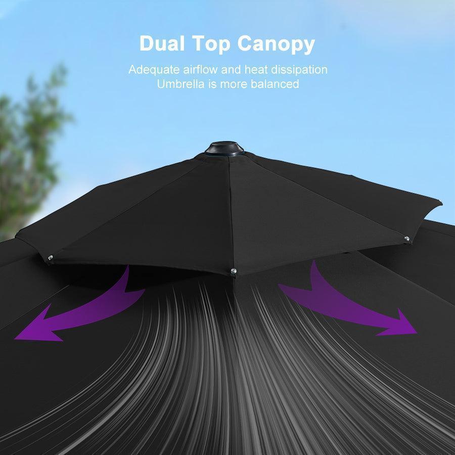 PURPLE LEAF Round Cantilever Patio Umbrella Heavy Duty Umbrella for Porch Garden Pool