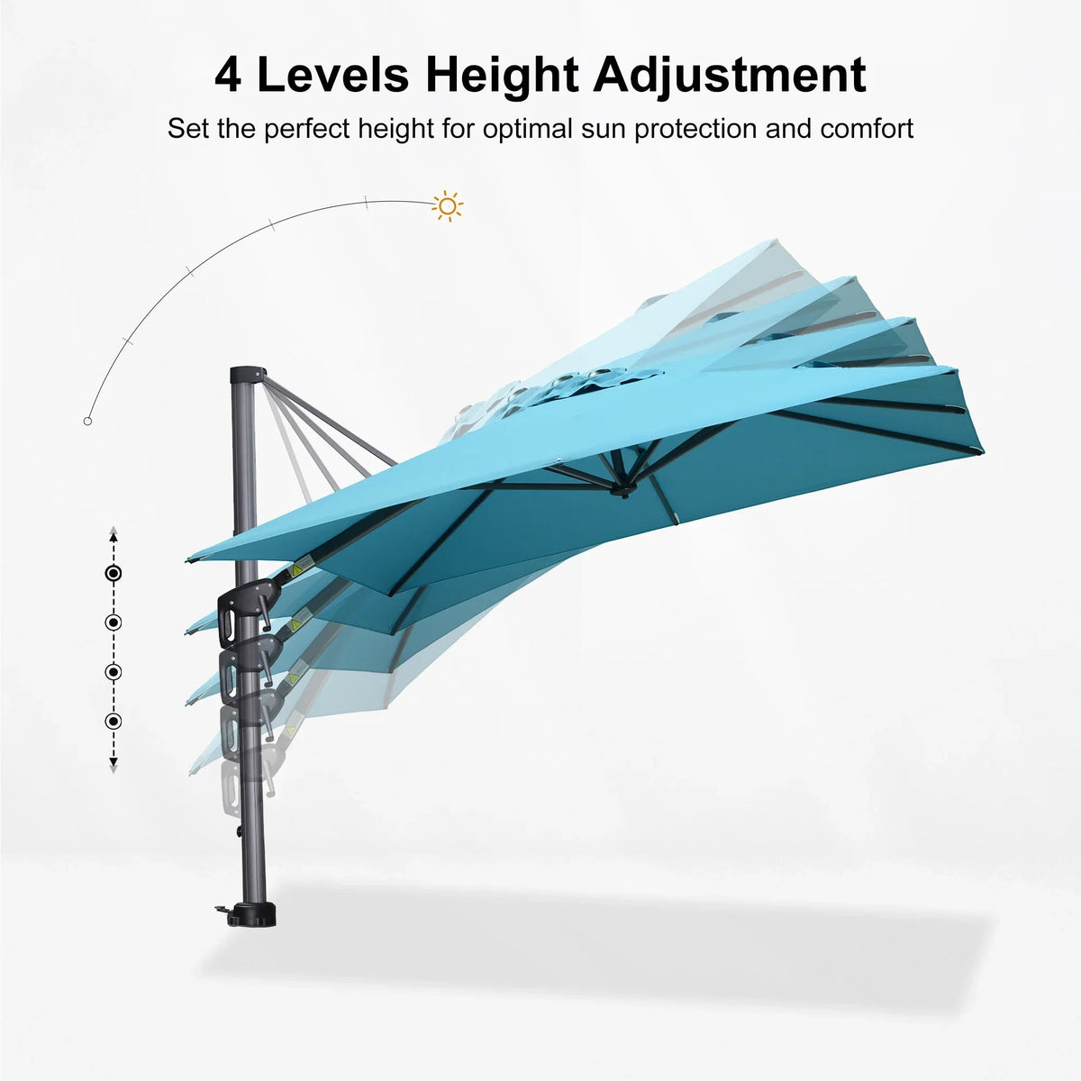 PURPLE LEAF Pool Umbrella Outdoor Cantilever Umbrella with In-ground Base