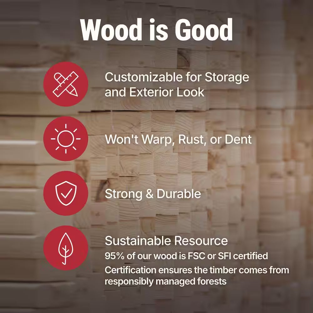 Do-It Yourself 10 Ft. X 7.5 Ft. Modern Lean-To Wood Garden Shed Storage W/ Floor, Windows, and Lock (75 Sq. Ft.)