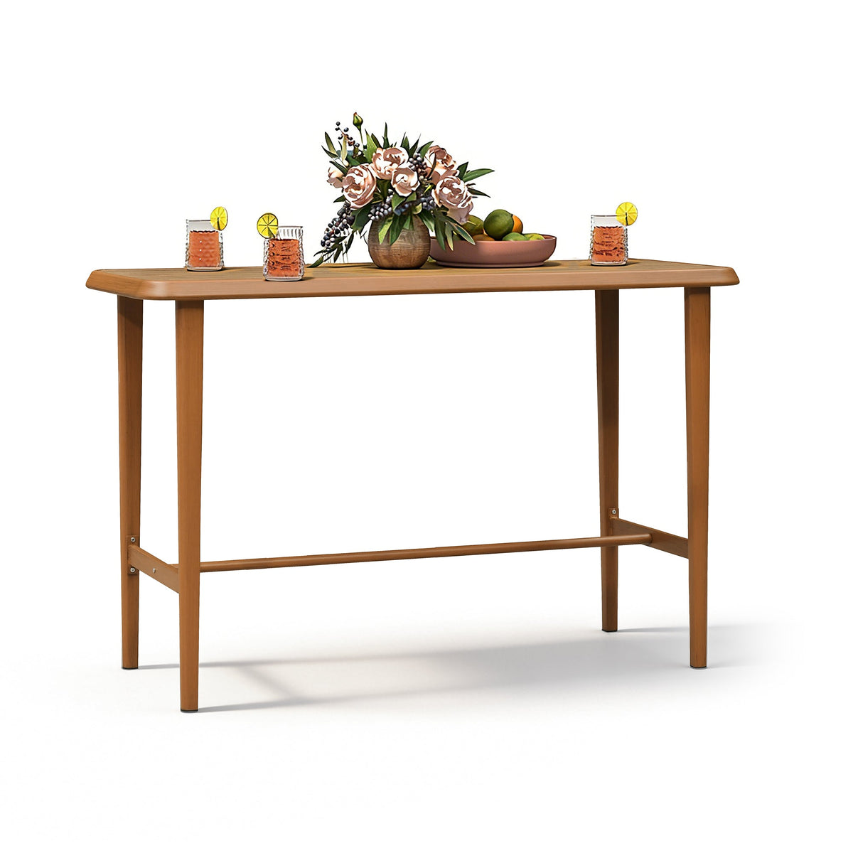 PURPLE LEAF Outdoor Bar Table Patio Dining Table Coffee Kitchen Breakfast Bistro Pub Bar Table for Patio Poolside