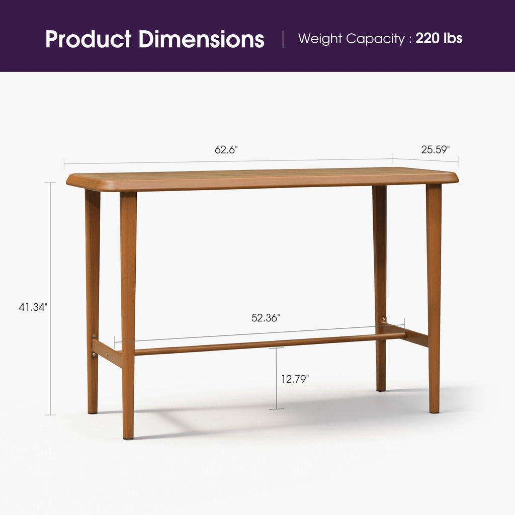 PURPLE LEAF Outdoor Bar Table Patio Dining Table Coffee Kitchen Breakfast Bistro Pub Bar Table for Patio Poolside