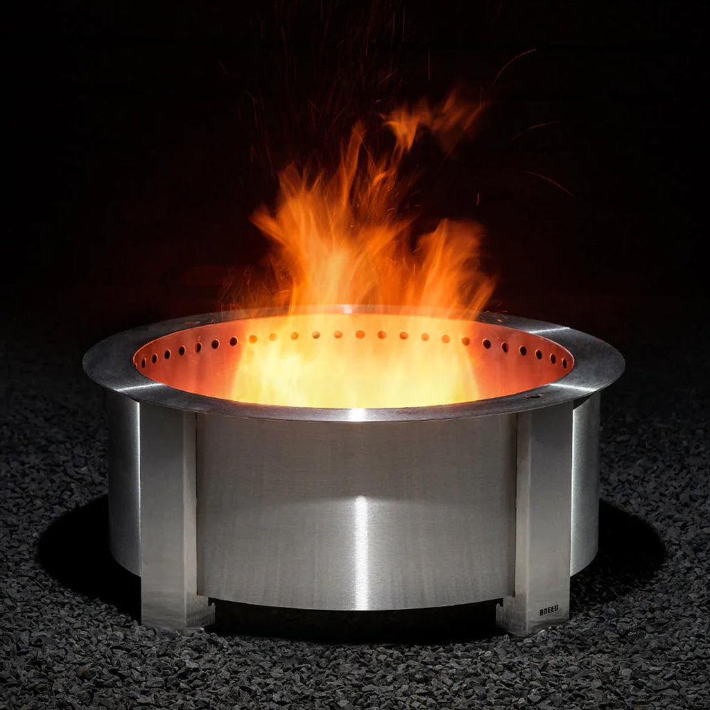 BREEO X Series 30 Smokeless Fire Pit (Stainless) with Ash Removal Tool