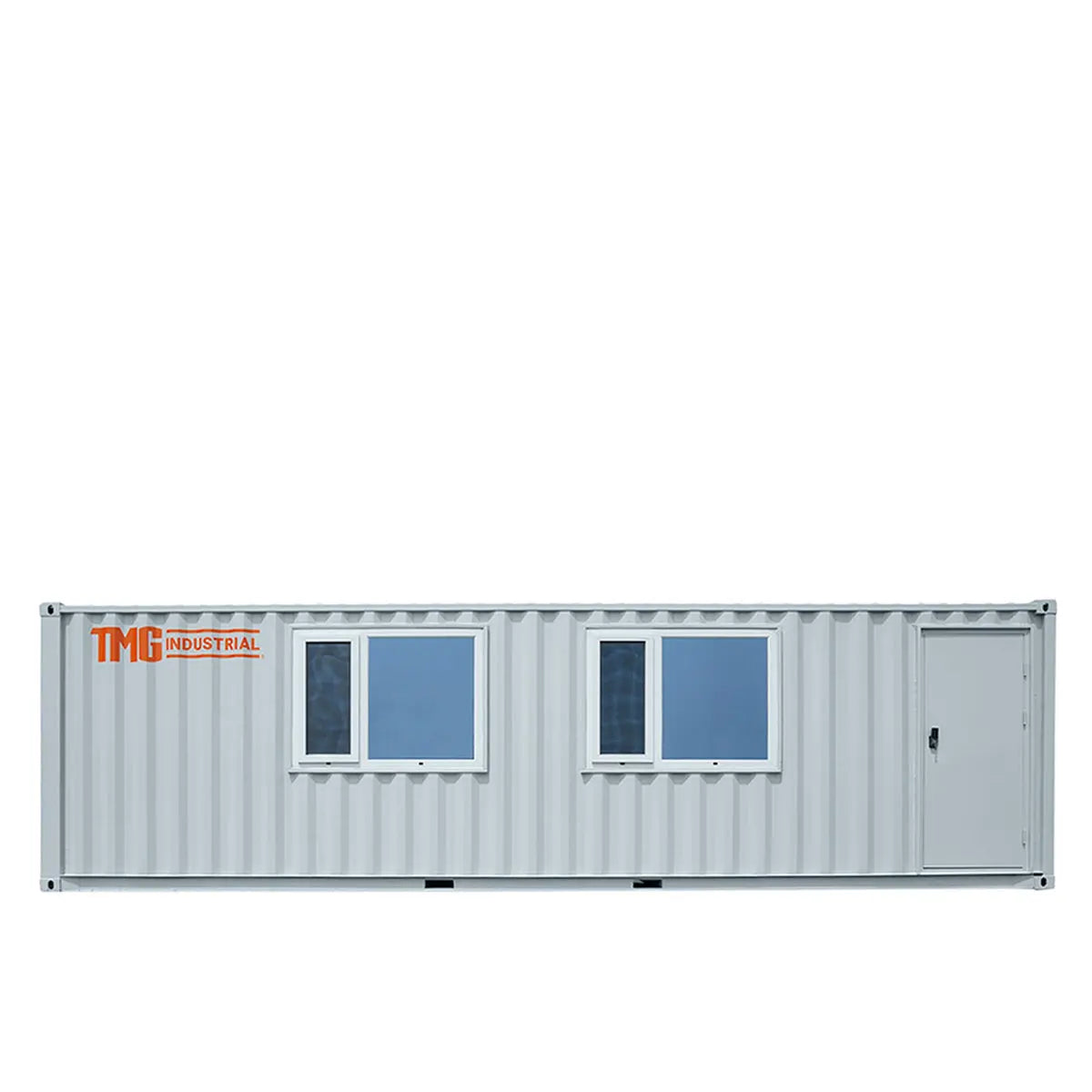 30' Custom Built Steel Container Office, Working Area & Manager's Office, 1 Leather Office Chair, 4 Ergonomic Office Chairs, TMG-SCO30