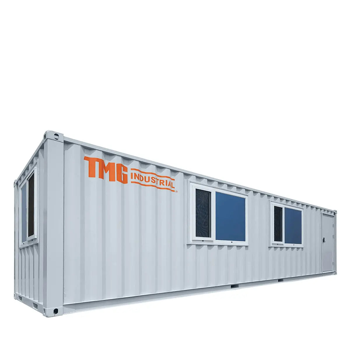 30' Custom Built Steel Container Office, Working Area & Manager's Office, 1 Leather Office Chair, 4 Ergonomic Office Chairs, TMG-SCO30