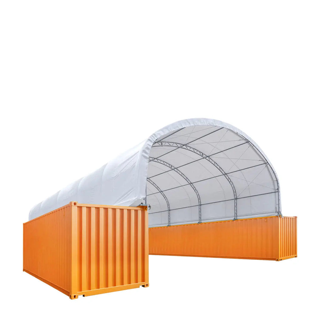 30' x 40' Dual Truss Container Shelter with Heavy Duty 17 oz PVC Cover, TMG-DT3040C