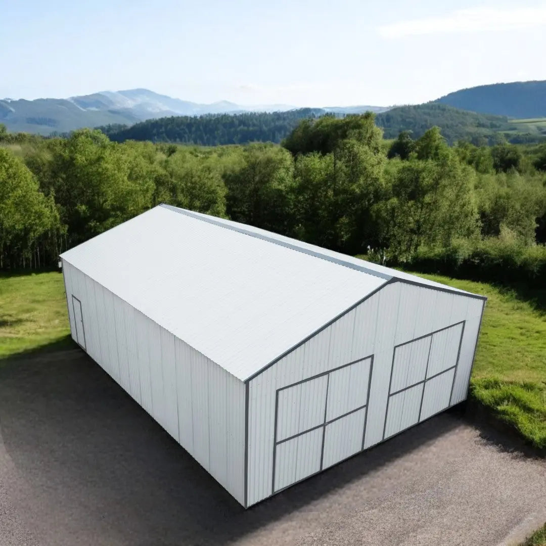 30' x 40' Metal Garage Shed, 11' High Double Front Doors, 17' Peak, 1260 Sq-Ft TMG-MS3040