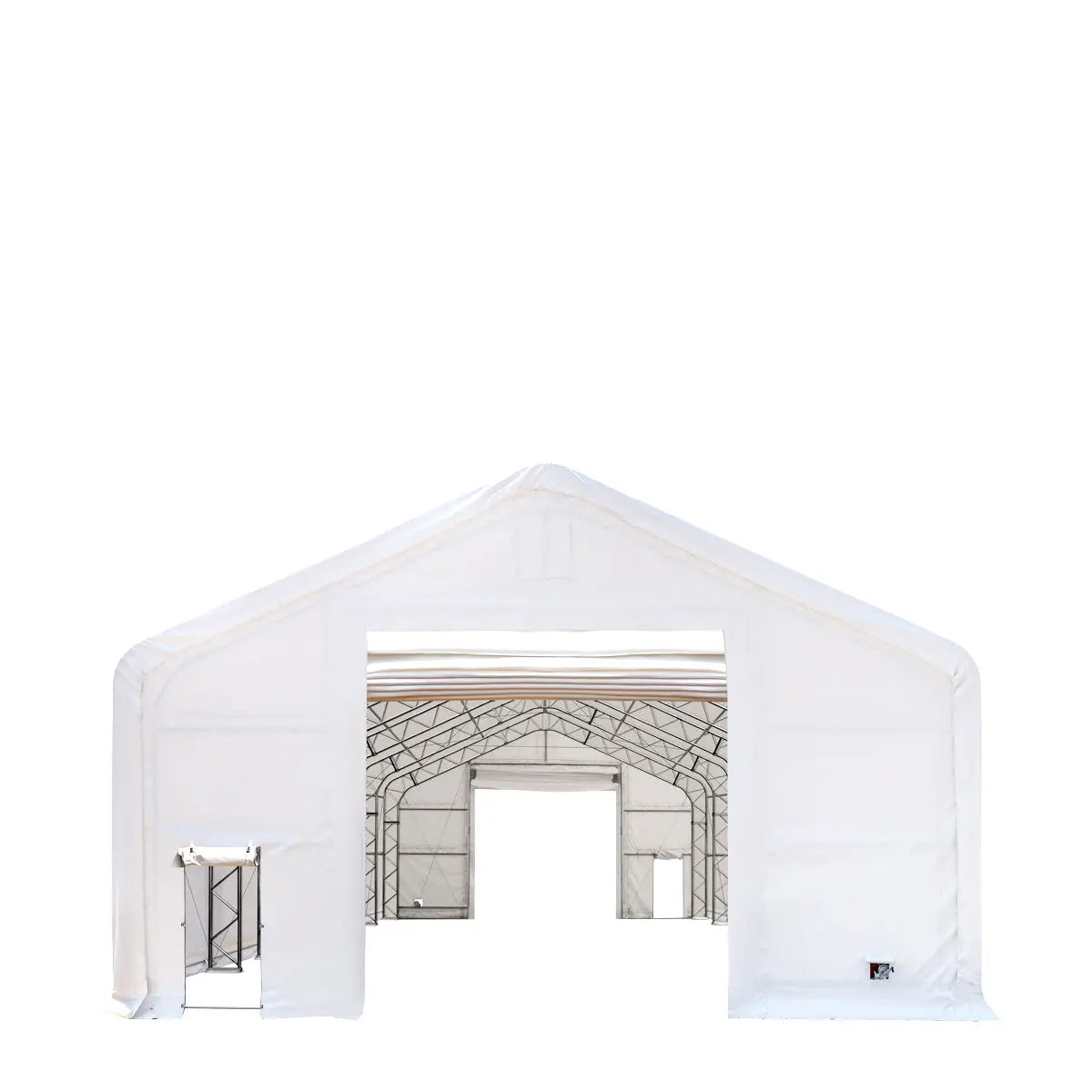 30' x 80' Dual Truss Storage Shelter with Heavy Duty 17 oz PVC Cover & Drive Through Doors, TMG-DT3081 (Discontinued – No Longer Available)
