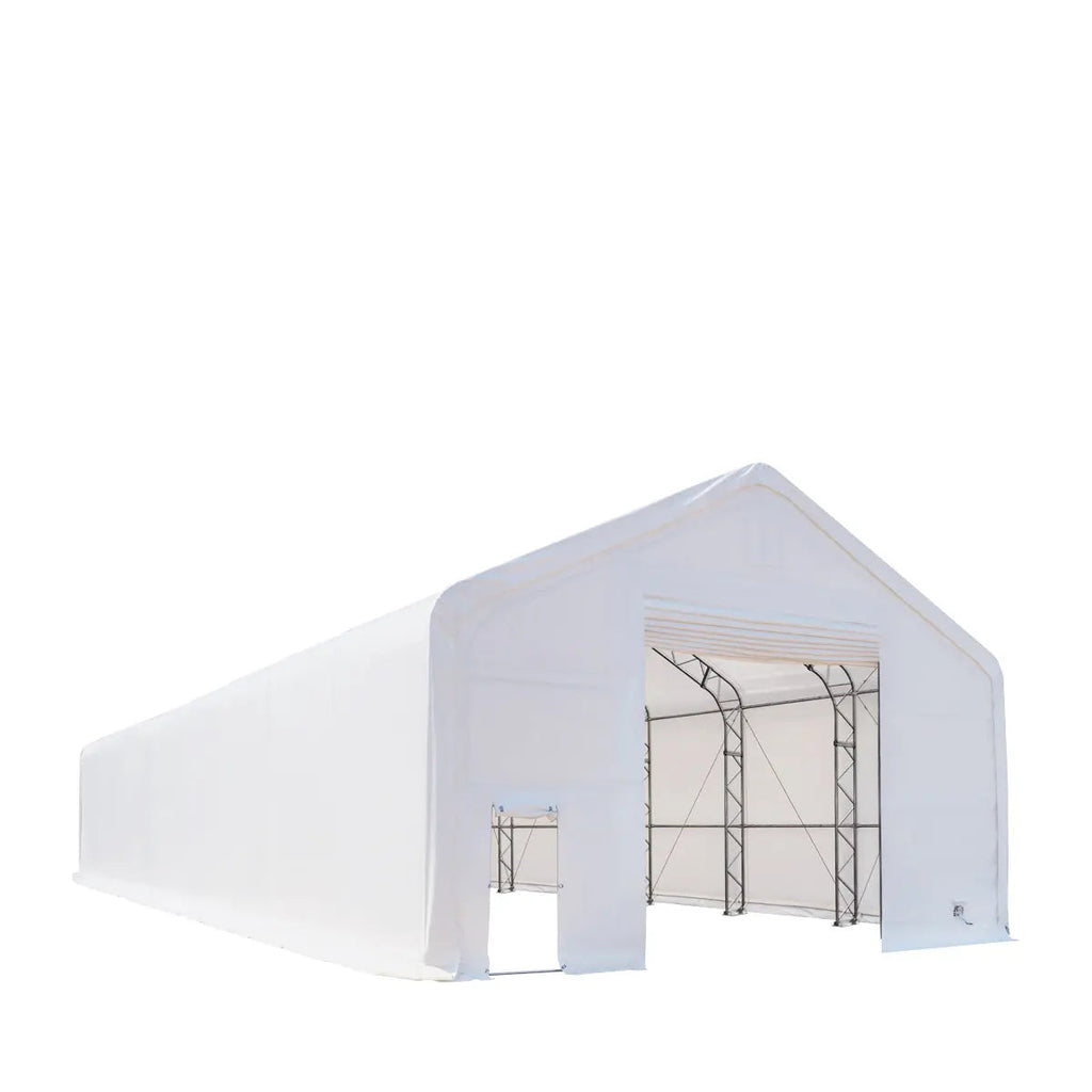 30' x 80' Dual Truss Storage Shelter with Heavy Duty 17 oz PVC Cover & Drive Through Doors, TMG-DT3081 (Discontinued – No Longer Available)