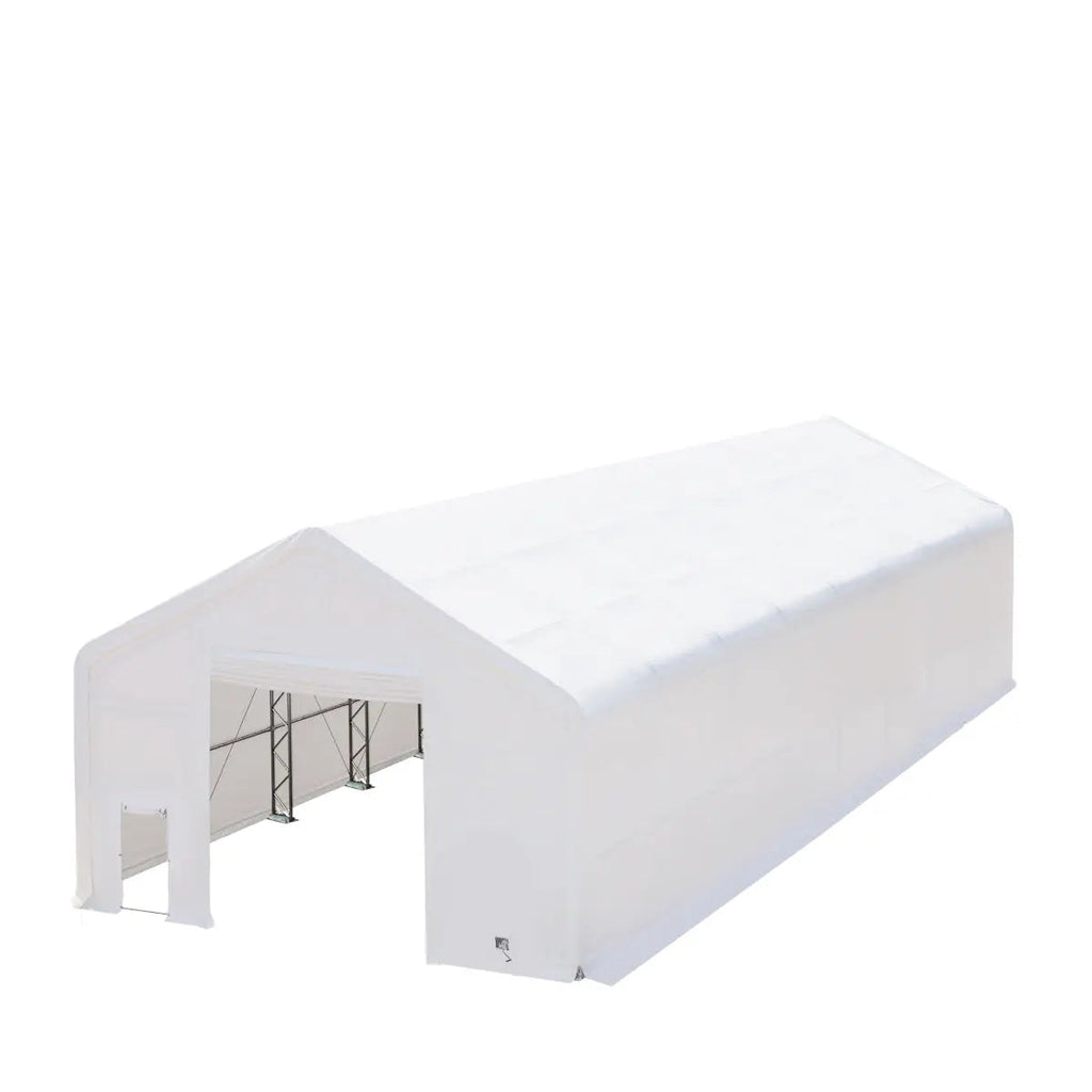 30' x 80' Dual Truss Storage Shelter with Heavy Duty 17 oz PVC Cover & Drive Through Doors, TMG-DT3081 (Discontinued – No Longer Available)