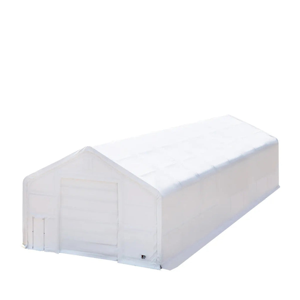 30' x 80' Dual Truss Storage Shelter with Heavy Duty 17 oz PVC Cover & Drive Through Doors, TMG-DT3081 (Discontinued – No Longer Available)